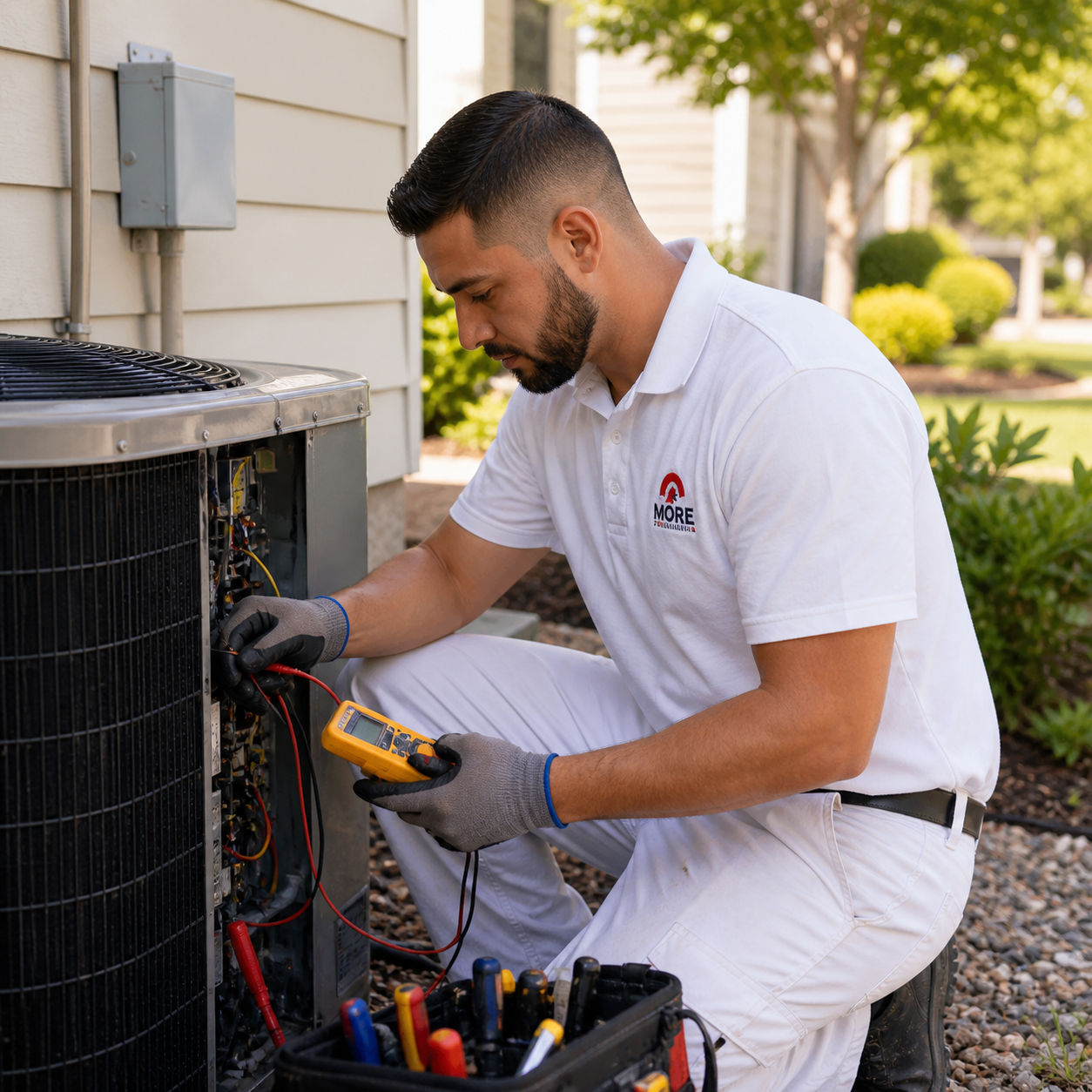 Air conditioning service by MORE Painting & Construction Services