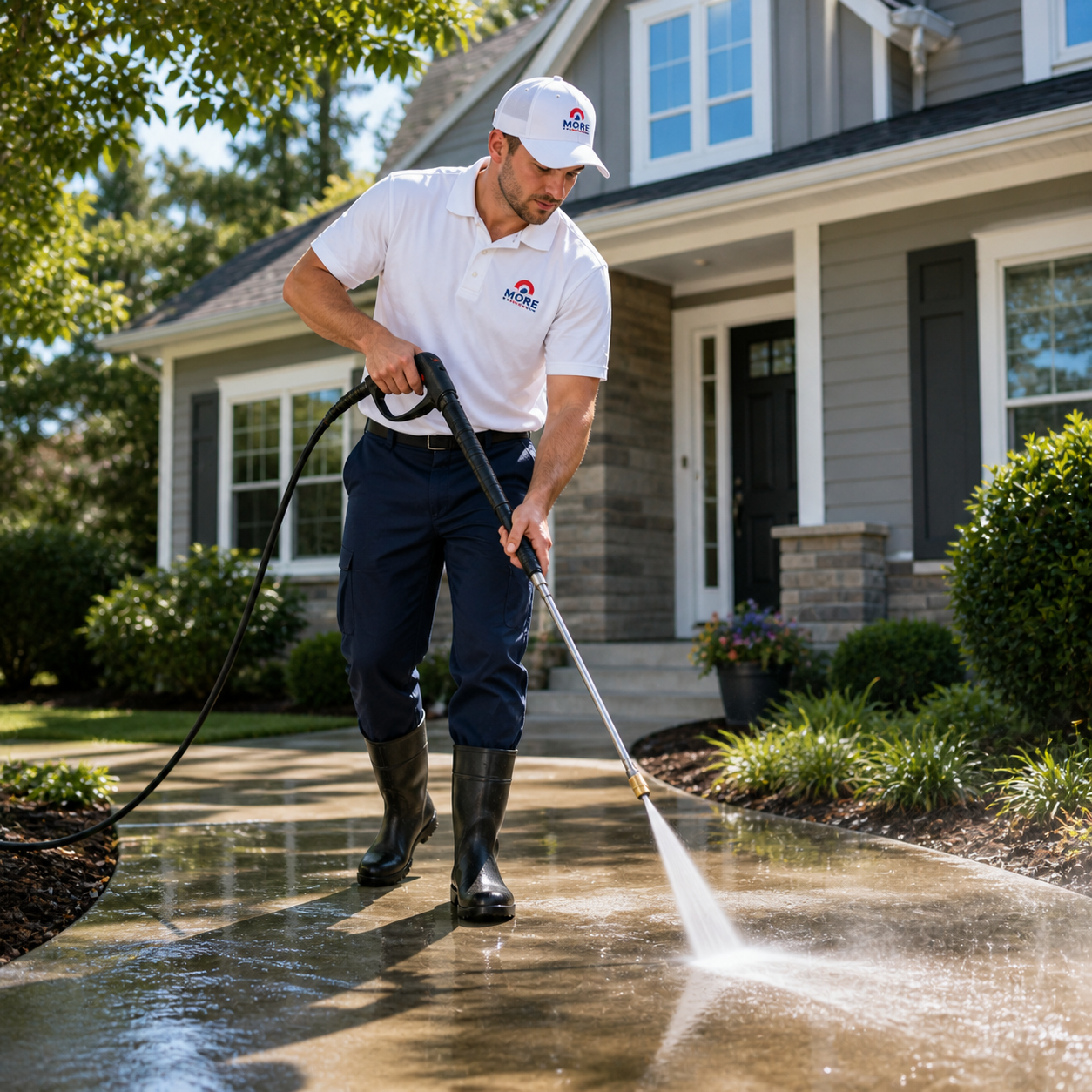 Pressure washing service by MORE Painting & Construction Services